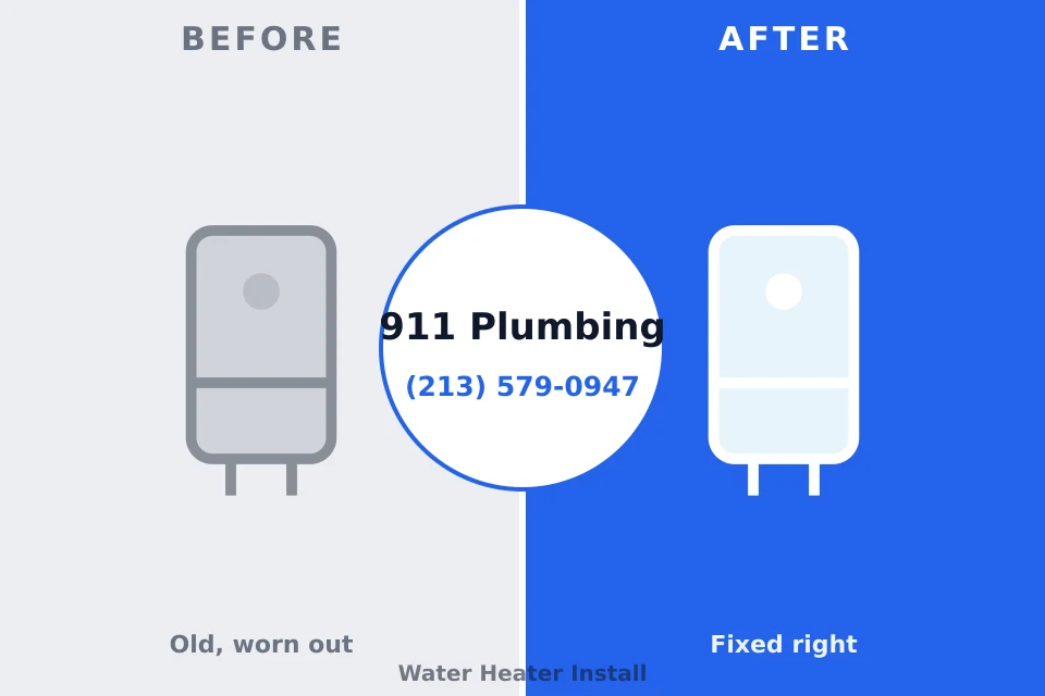 Before and after: plumbing repair Moraga, CA